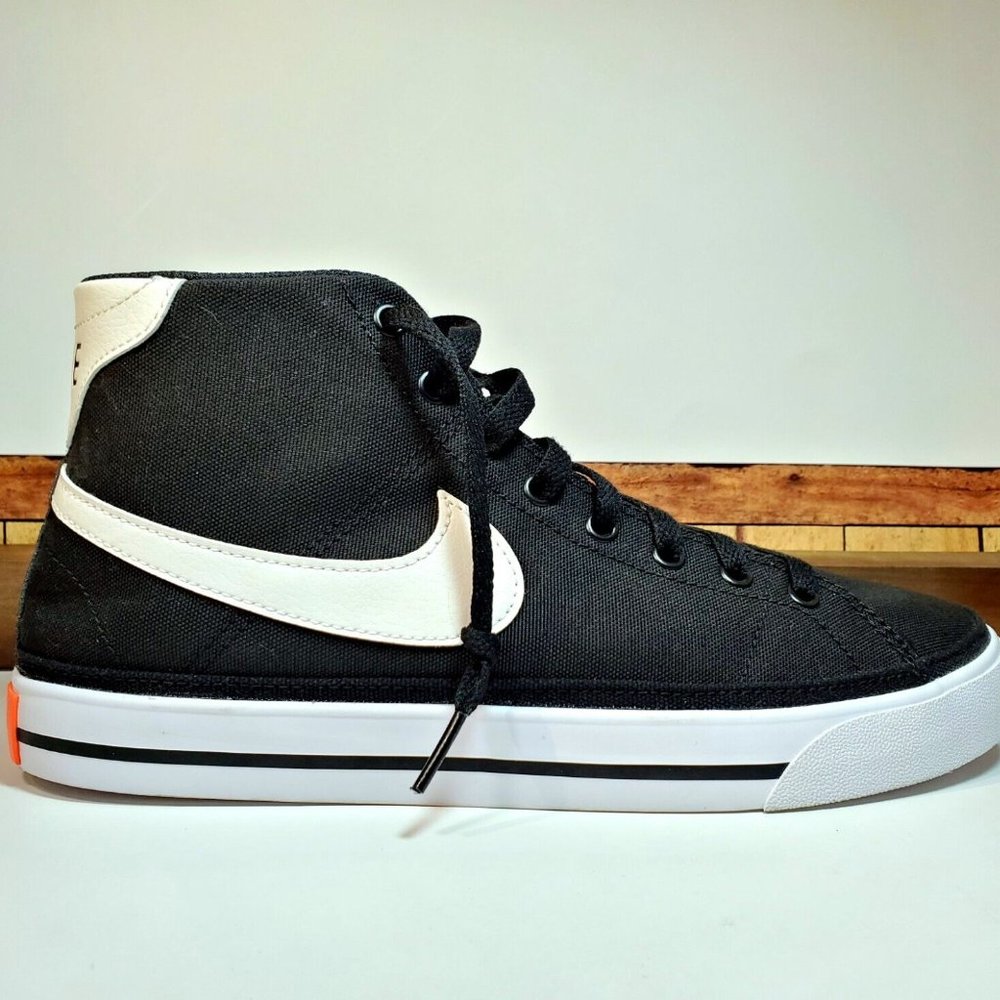 Nike Men's Court Legacy Black/Wht/O Canvas Mid Top Sneakers-Sz 10.5 DD0162-001